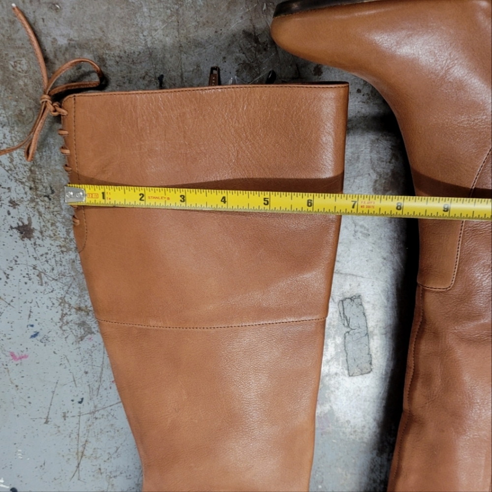 LAUREN RALPH LAUREN LAVINIA KNEE-HIGH BOOTS BOHO POLO TAN  SIZE 8.5B - Picture 7 of 13